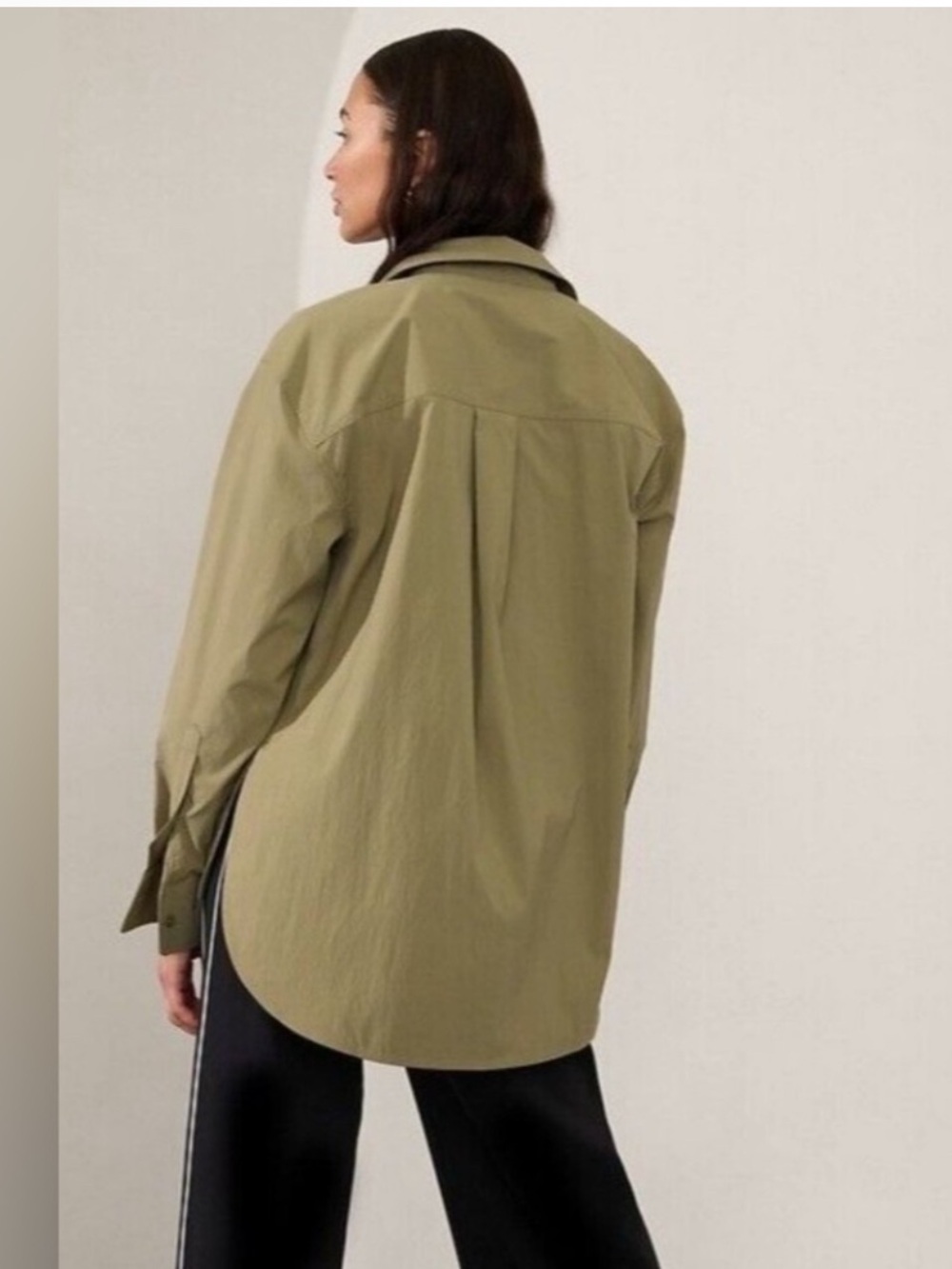Athleta Midday Relaxed Shirt Olive Green NWT - Picture 4 of 12